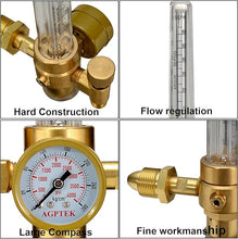 Load image into Gallery viewer, AGPTEK Mig/Tig Flow Meter Regulator, CO2 Argon Pressure Reducer Gauge Weld Flowmeter 10 to 60 cfh Full Copper
