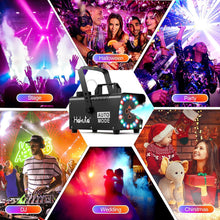 Load image into Gallery viewer, Hakuta Fog Machine, 2300 CFM Spray Automatic Smoke Machine with Racing, Jumping, Fading, Flashing LED Modes 18 Colorful LED Lights,for Halloween, Christmas, Wedding and Parties
