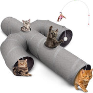 Ownpets Cat Tunnel Sturdy Oxford Fabric Cat Tunnel Toy, Cactus Shape Collapsible Cat Tunnels with Cat Wand Toy