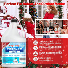Load image into Gallery viewer, Hakuta Flakes Snow Machine Fluid, Long-Lasting Snow Juice 1 Gallon with 75-Foot Snow Float，water based snow liquid
