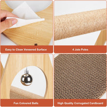 Load image into Gallery viewer, Ownpets Cat Scratcher Cat House, 2 in 1 Cat Scratching Post, Double Layer Triangular Shape Cat Scratching Board with Ball Toys for Indoor
