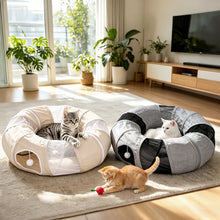 Load image into Gallery viewer, Ownpets 2 in 1 Collapsible Cat Tunnel for Indoor Cats with Cushion Bed
