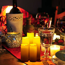 Load image into Gallery viewer, IMAGE Flameless Flickering Candles, Waterproof Battery Operated LED Pillar Candles with Votive Candles, Ivory Plastic Candles with Remote Timer for Christmas Wedding Home Decor, Set of 12
