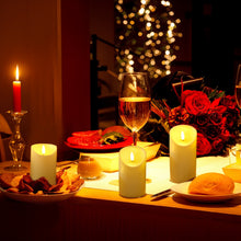 Load image into Gallery viewer, Rechargeable Pillar Candles, Type-C Charging Port Flickering Flameless Candles Set of 3, Realistic Black Wick LED Wax-like Material Candles with Remote and Timer, Battery Operated Candles for Home, Wedding, Birthday Decoration
