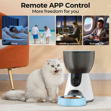 Load image into Gallery viewer, OWNPETS 4L Automatic Cat Feeder with Camera, 2.4G &amp; 5G WiFi, 1304P HD Video with Night Vision, Voice Dialogue Function
