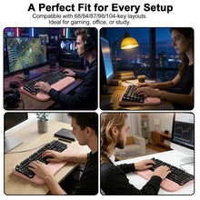 Load image into Gallery viewer, LIMOUS Pink Keyboard Wrist Rest with Keyboard Stand for Desk, Ergonomic Wave Wrist Pad for Computer Keyboard, 2-Angle Adjustable Keyboard Riser with Storage Box, Memory Foam Palm Rest for Office &amp; Gaming, 17.3"
