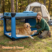 Load image into Gallery viewer, Ownpets Collapsible Travel Pet Crate for Large Dogs, 42x31x31 inches, Blue
