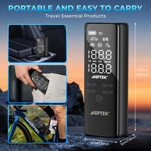 Load image into Gallery viewer, AGPtEK Tire Inflator Portable Air Compressor-150PSI &amp; 7500mAh&amp; 12V DC Tire Pressure Gauge Electric Air Pump,LCD Display with LED Light for Cars, Bikes &amp; Motorcycle Tires, Balls
