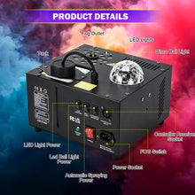 Load image into Gallery viewer, Hakuta 1500W Vertical Fog Machine with 18 LED Lights, Disco Ball with dry burn protection, for Halloween, Wedding, Disco Club, Christmas ,Party, DJ Performance
