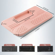 Load image into Gallery viewer, LIMOUS Pink Keyboard Wrist Rest with Keyboard Stand for Desk, Ergonomic Wave Wrist Pad for Computer Keyboard, 2-Angle Adjustable Keyboard Riser with Storage Box, Memory Foam Palm Rest for Office &amp; Gaming, 17.3"
