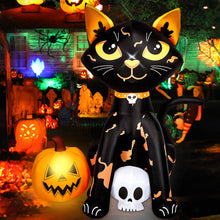 Load image into Gallery viewer, CAMULAND 5FT Halloween Inflatables Outdoor Decorations - Blow Up Cat &amp; Pumpkin Halloween Yard Decorations, Built-in LED Lights Décor for Holiday Party Yard Lawn
