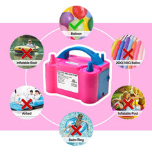 Load image into Gallery viewer, AGPtek Portable High Power Air Electric Balloon Pump with Two Nozzle Rose Red
