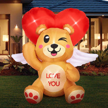 Load image into Gallery viewer, CAMULANC 4FT Long Valentines Day Inflatables Bear Love with LED Lights, Blow Up Romantic Decor for Wedding Proposal, Sweet Valentines Gift,Anniversary, Outdoor and Indoor Yard Party Supplies
