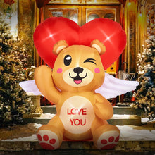 Load image into Gallery viewer, CAMULANC 4FT Long Valentines Day Inflatables Bear Love with LED Lights, Blow Up Romantic Decor for Wedding Proposal, Sweet Valentines Gift,Anniversary, Outdoor and Indoor Yard Party Supplies
