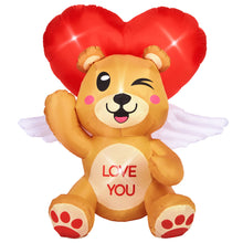 Load image into Gallery viewer, CAMULANC 4FT Long Valentines Day Inflatables Bear Love with LED Lights, Blow Up Romantic Decor for Wedding Proposal, Sweet Valentines Gift,Anniversary, Outdoor and Indoor Yard Party Supplies
