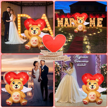 Load image into Gallery viewer, CAMULANC 4FT Long Valentines Day Inflatables Bear Love with LED Lights, Blow Up Romantic Decor for Wedding Proposal, Sweet Valentines Gift,Anniversary, Outdoor and Indoor Yard Party Supplies
