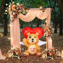 Load image into Gallery viewer, CAMULANC 4FT Long Valentines Day Inflatables Bear Love with LED Lights, Blow Up Romantic Decor for Wedding Proposal, Sweet Valentines Gift,Anniversary, Outdoor and Indoor Yard Party Supplies
