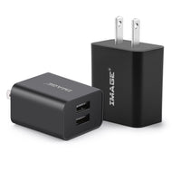 2 Packs USB Travel Charger with Dual Port, 5V/2A 10W Output Power, UL Approval Charger Adapter for Most USB Equipment