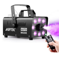 Smoke Machine, Fog Machine with 13 Colorful LED Lights Effect, 600W and 4000CFM Fog with 1 Wired Receiver and 2 Wireless Remote Controls, Perfect for Wedding, Halloween, Party and Stage Effect