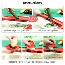 Load image into Gallery viewer, Pro Mandolin Slicer Food Cutter Fruit Vegetable Chopper Grater Peeler w/6 Blades
