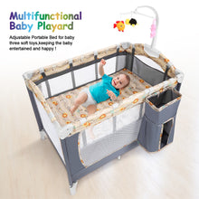 Load image into Gallery viewer, Odoland 3 in 1 Baby Playpen Foldable Bassinet Bed Baby Crib, Travel Pack Playard for Infant Toddler
