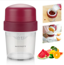 Load image into Gallery viewer, Maypott Manual Juicer, 2 in 1 Citrus Press Squeezer with Built-in 15OZ Cup and Grater,Portable Lime Hand Press Squeezer Red for Fruit Lemon
