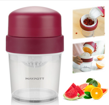 Load image into Gallery viewer, Maypott Manual Juicer, 2 in 1 Citrus Press Squeezer with Built-in 15OZ Cup and Grater,Portable Lime Hand Press Squeezer Red for Fruit Lemon
