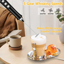 Load image into Gallery viewer, Rechargeable Milk Frother, 1200mah Electric Foam Maker With Metal Frother Stander For Coffee Latte Cappuccino Cake Egg Hot Chocolate
