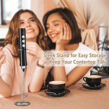 Load image into Gallery viewer, Rechargeable Milk Frother, 1200mah Electric Foam Maker With Metal Frother Stander For Coffee Latte Cappuccino Cake Egg Hot Chocolate
