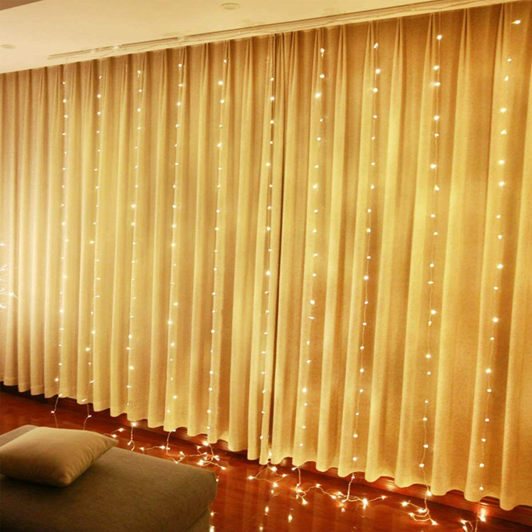 300 LED Curtain Fairy String Lights Decorations Warm White