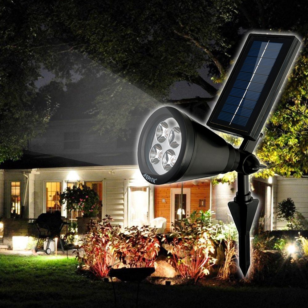 Bright Solar LED Rechargeable Waterproof Solar Powered Spotlight For Garden Pool Pond Yard