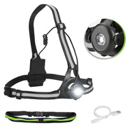 90°Adjustable Angle and 3 Light Modes with USB Rechargeable Battery Chest Running Light