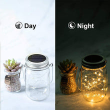 Load image into Gallery viewer, 4Pcs Solar Mason Jar Lid Lights+2x Shepherd Hooks-Hanging Lanterns+2x Mason Jars, Perfect Patio Garden Wedding Pathway Outdoor LED Lights, No Wiring Required (2-Pack)
