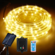 IMAGE 66FT 200 LED Solar Outdoor Lights Solar Rope Lights for Garden Patio Tree Christmas Halloween, Warm White