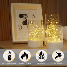 Load image into Gallery viewer, 3PCS Acrylic Shell Pillar LED Candles Featuring 13-Key Remote Timer, Battery Operated for Home, Wedding and Party Decor, White
