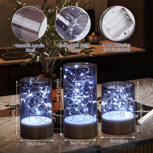 Load image into Gallery viewer, 3PCS Acrylic Shell Pillar LED Candles Featuring 13-Key Remote Timer, Battery Operated for Home, Wedding and Party Decor, Grey
