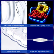 Load image into Gallery viewer, FITNATE Neon Bar Sign, Beer Neon Sign for Wall Decor, Brightness Adjustable LED Neon Light Sign USB Powered
