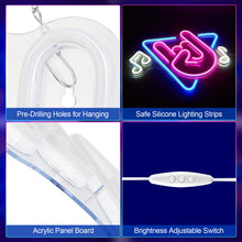 Load image into Gallery viewer, FITNATE Music Neon Sign Brightness Adjustable Music LED Light Sign USB Powered for Bedroom, Music Studio, Game Room, Club, Bar, Party Decor
