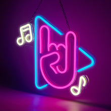 Load image into Gallery viewer, FITNATE Music Neon Sign Brightness Adjustable Music LED Light Sign USB Powered for Bedroom, Music Studio, Game Room, Club, Bar, Party Decor
