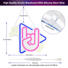 Load image into Gallery viewer, FITNATE Music Neon Sign Brightness Adjustable Music LED Light Sign USB Powered for Bedroom, Music Studio, Game Room, Club, Bar, Party Decor
