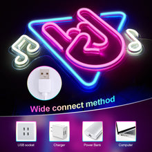 Load image into Gallery viewer, FITNATE Music Neon Sign Brightness Adjustable Music LED Light Sign USB Powered for Bedroom, Music Studio, Game Room, Club, Bar, Party Decor
