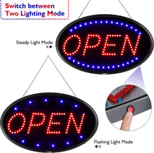 Load image into Gallery viewer, FITNATE LED Open Sign Large 23x14 inch Business Open Sign with Remote Electric Display Light for Business, Shop, Bar, Hotel

