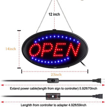 Load image into Gallery viewer, FITNATE LED Open Sign Large 23x14 inch Business Open Sign with Remote Electric Display Light for Business, Shop, Bar, Hotel
