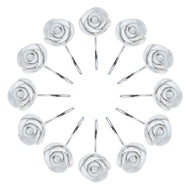 12PCS Fashion Decorative Home Rose Shower Curtain Hooks For Interior Decoration White