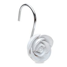Load image into Gallery viewer, 12PCS Fashion Decorative Home Rose Shower Curtain Hooks For Interior Decoration White
