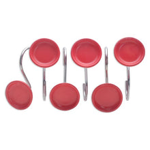 Load image into Gallery viewer, 12PCS Home Fashion Decorative Round Shower Curtain Hooks for Bathroom Soldering Iron Red
