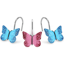 Load image into Gallery viewer, 12Pcs Butterfly Shower Curtain Resin Hooks Anti Rust Bathroom Decorative
