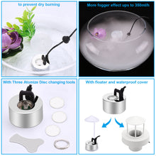 Load image into Gallery viewer, FITNATE 350ml/H Mist Maker Metal Fogger Atomizer with Removable Splash Guard,Atomized disc and Changing Tools for Water Fountain Pond Pot Rockery Sink
