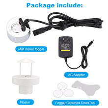 Load image into Gallery viewer, FITNATE 350ml/H Mist Maker Metal Fogger Atomizer with Removable Splash Guard,Atomized disc and Changing Tools for Water Fountain Pond Pot Rockery Sink

