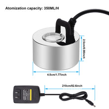 Load image into Gallery viewer, FITNATE 350ml/H Mist Maker Metal Fogger Atomizer with Removable Splash Guard,Atomized disc and Changing Tools for Water Fountain Pond Pot Rockery Sink
